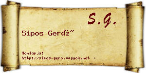 Sipos Gerő névjegykártya