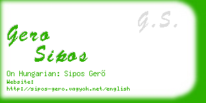 gero sipos business card