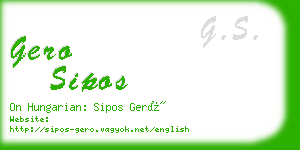 gero sipos business card
